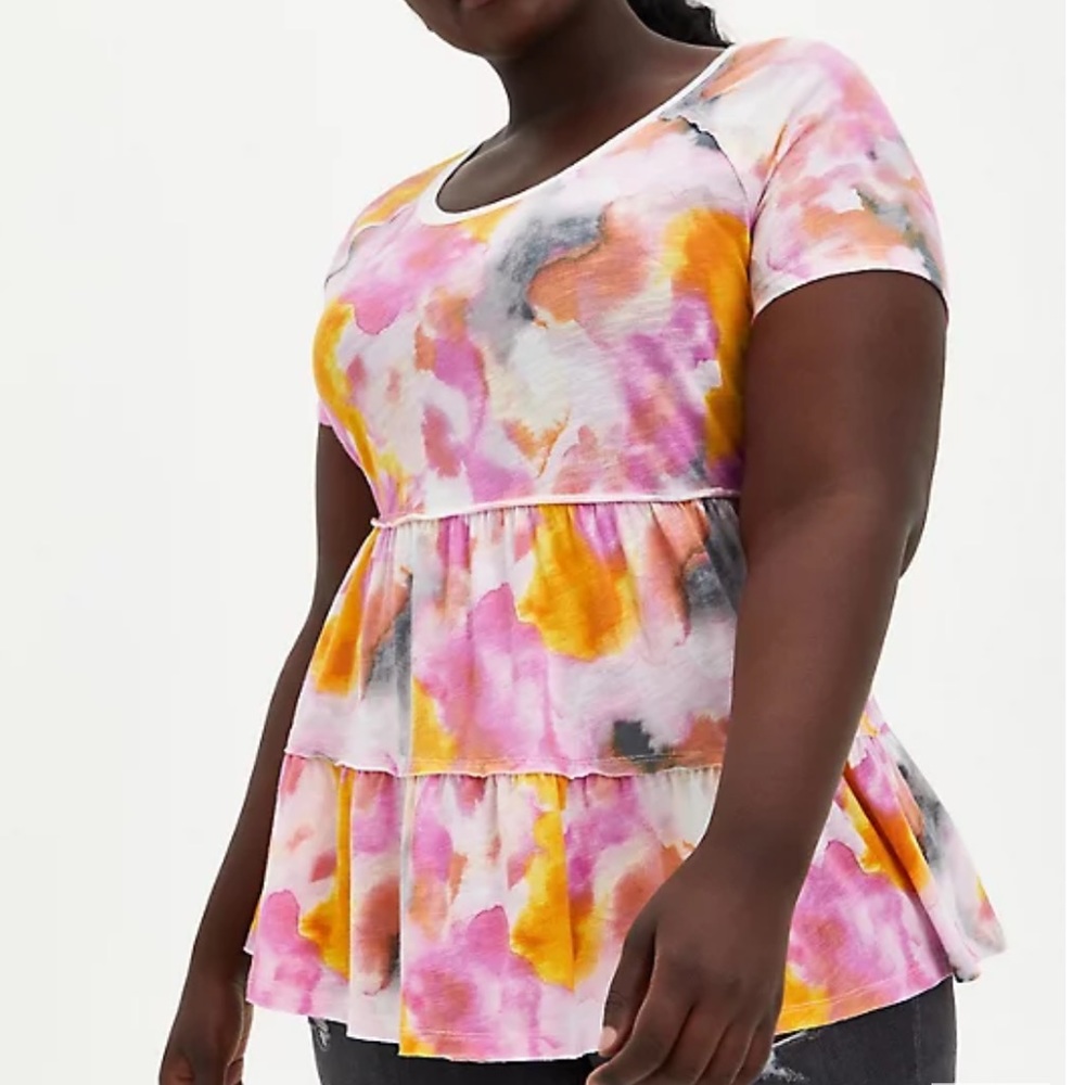 Watercolor Tie-Dye Tiered Babydoll - Picture 3 of 7